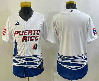 Youth Puerto Rico Baseball Blank 2023 White World Baseball Classic Stitched Jersey->2023 world baseball classic->MLB Jersey
